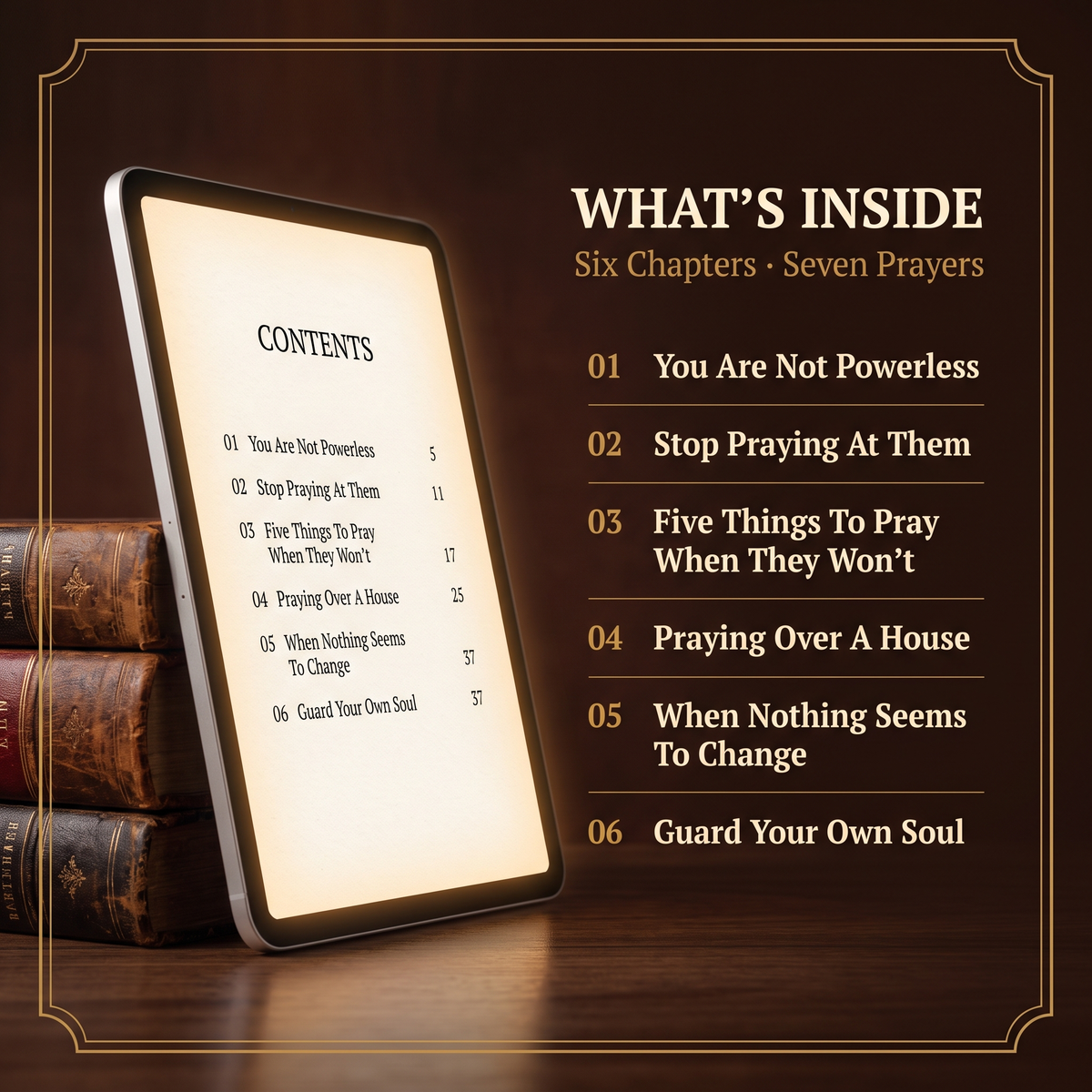 What's inside - six chapters and seven prayers